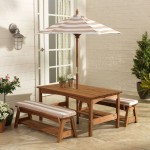 Set masuta copii cu bancute perne si umbrela - Oatmeal Canopy Kidkraft Set masuta copii cu bancute perne si umbrela - Oatmeal Canopy Kidkraft